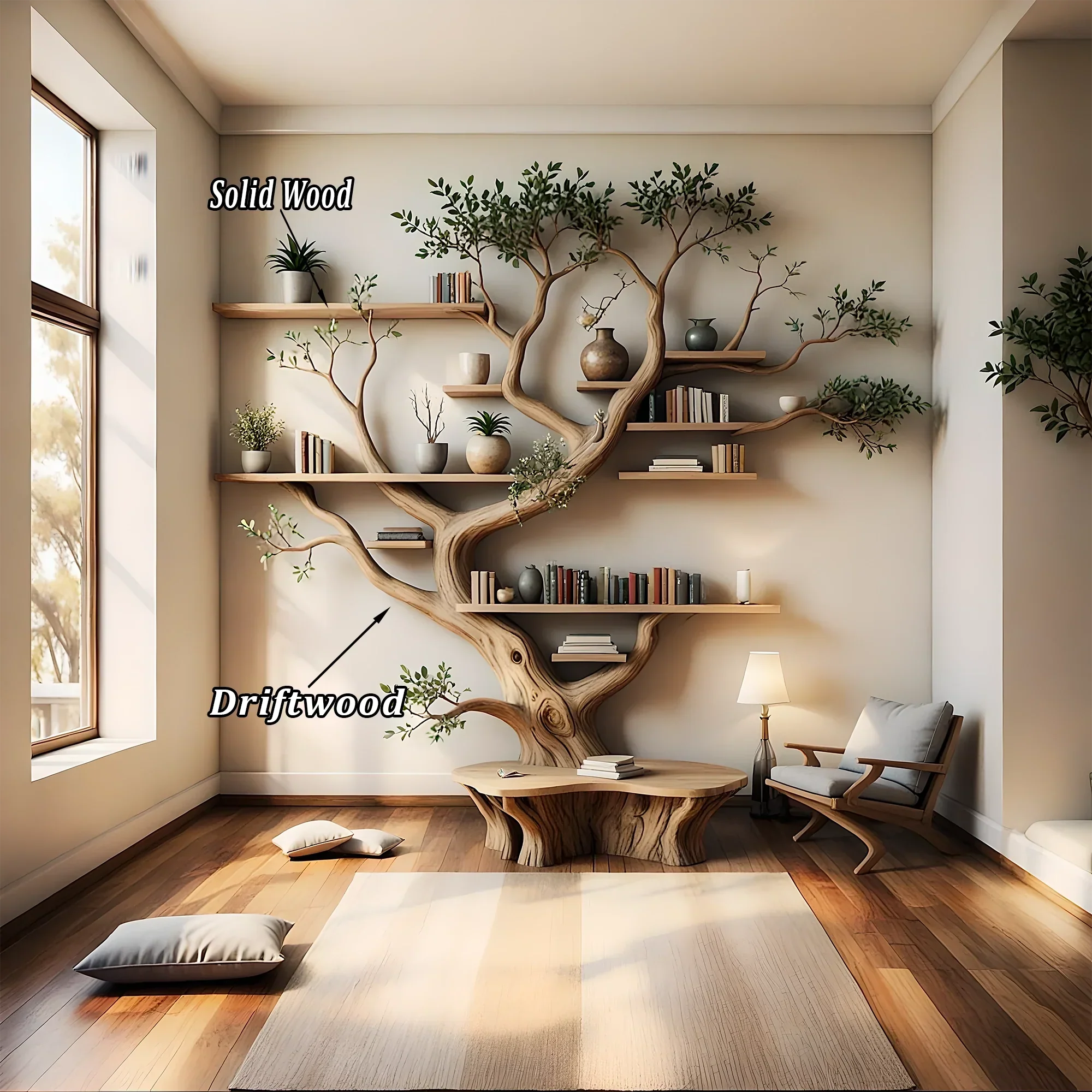 handmade tree shaped bookshelf 