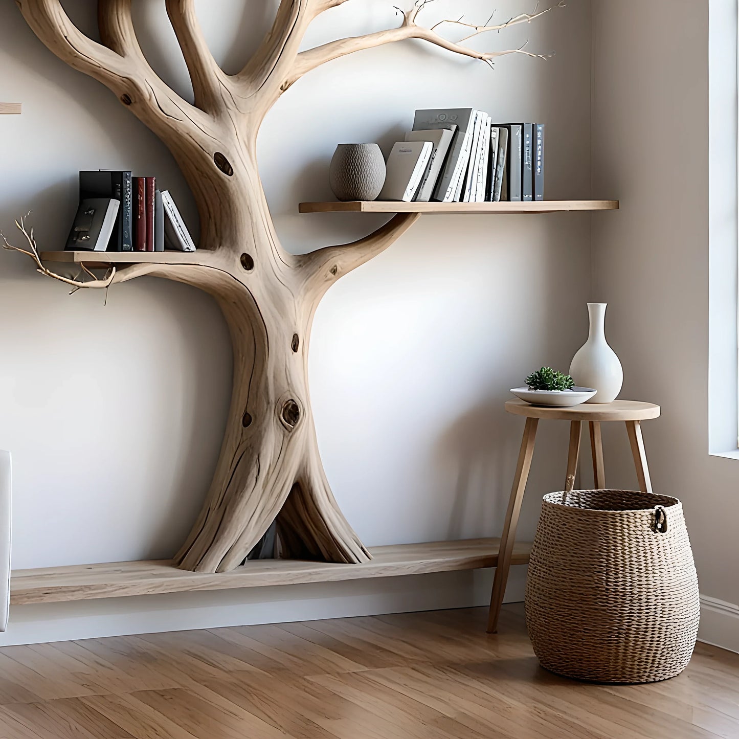 Tree branch bookshelf solid wood christmas tree bookcase mid century bookcase nursery bookshelf christmas gifts. 