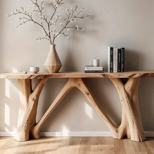 Unique Live Edge Home Console – Artisan Handmade Wood Furniture - Rustira