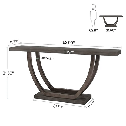 Modern Wooden Console Table with Symmetrical Curved Legs – Luxurious Living Room, Hallway & Lobby Decoration 