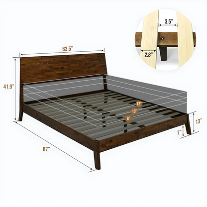 Modern Platform Design Natural Wood Bed – Luxurious & Durable