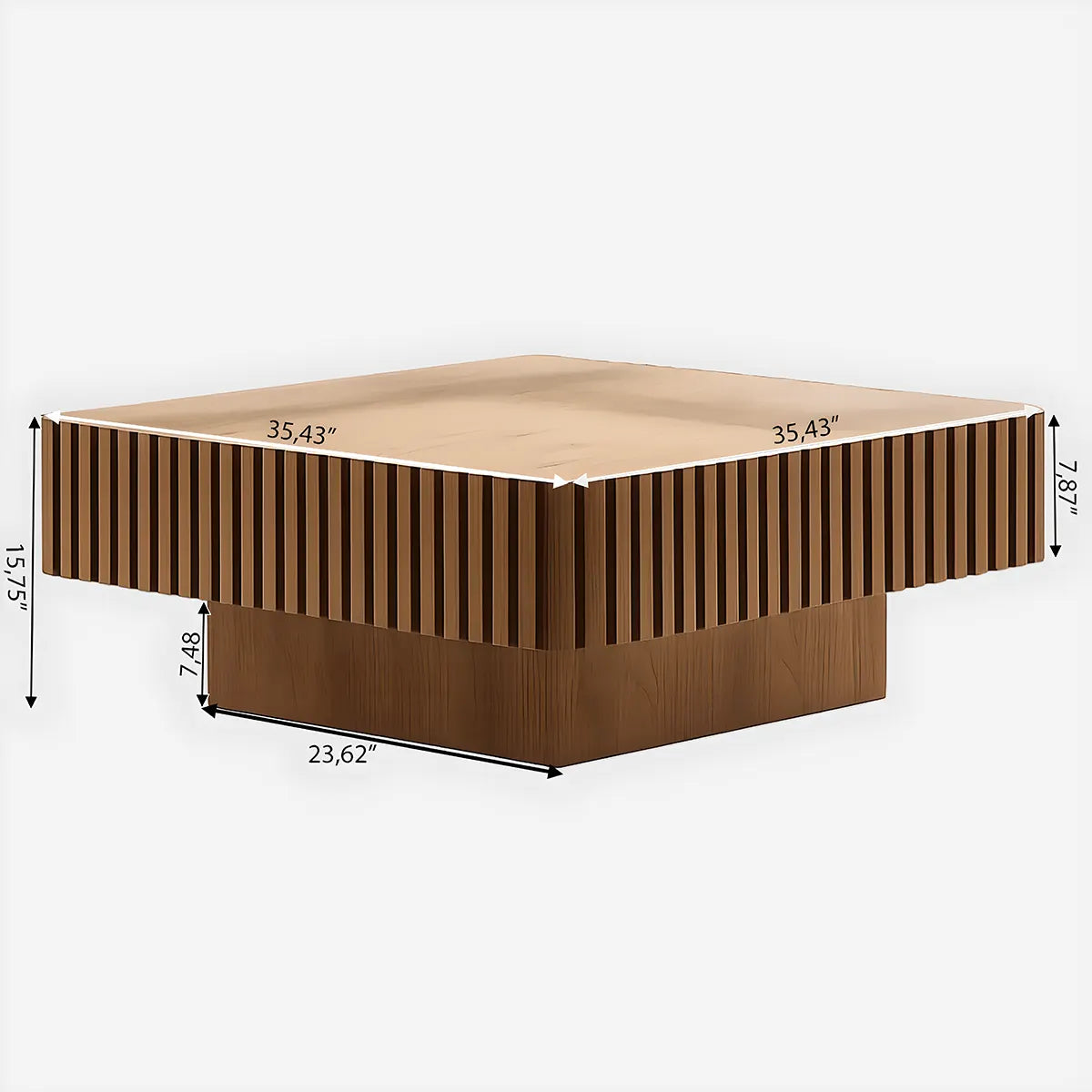 Vertical Wave Wood Coffee Table – Bright & Artistic Design 