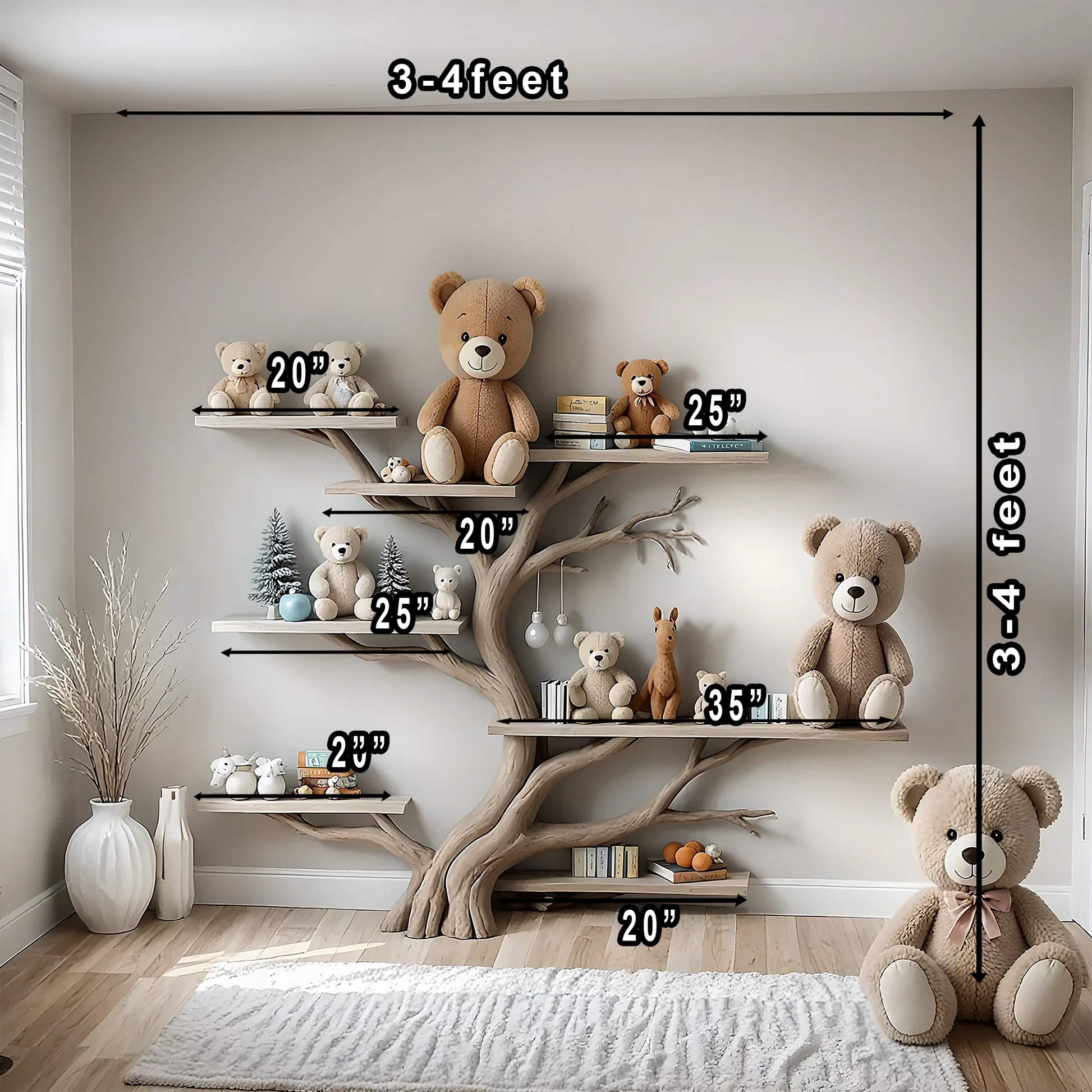 Wall-mounted tree bookshelf - Smart interior solution for children 