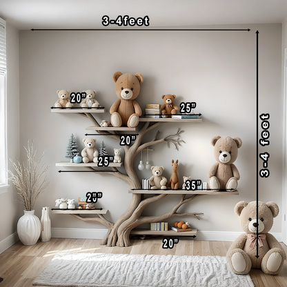 Wall-mounted tree bookshelf - Smart interior solution for children 