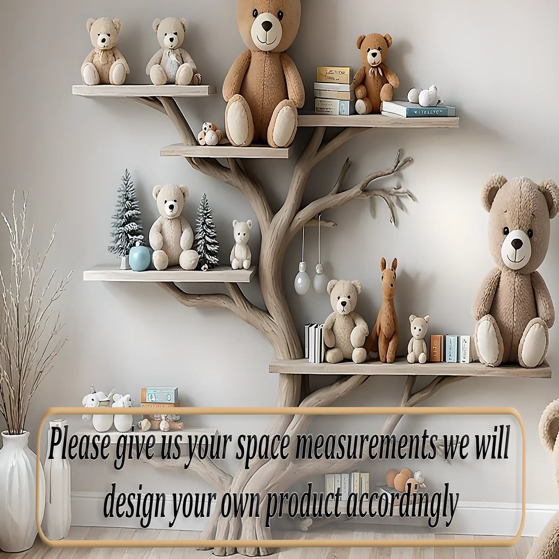 Wall-mounted tree bookshelf - Smart interior solution for children 