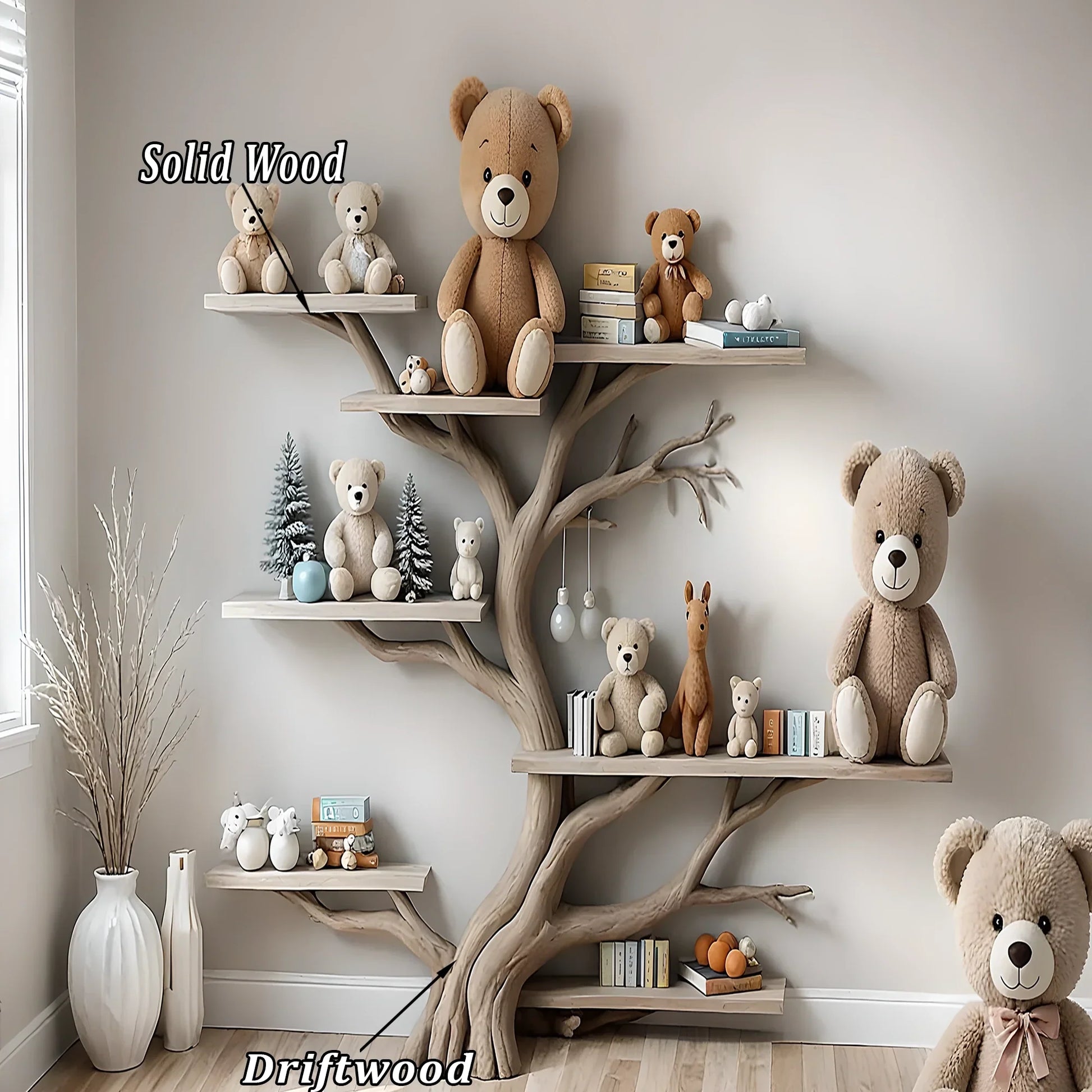 Wall-mounted tree bookshelf - Smart interior solution for children 