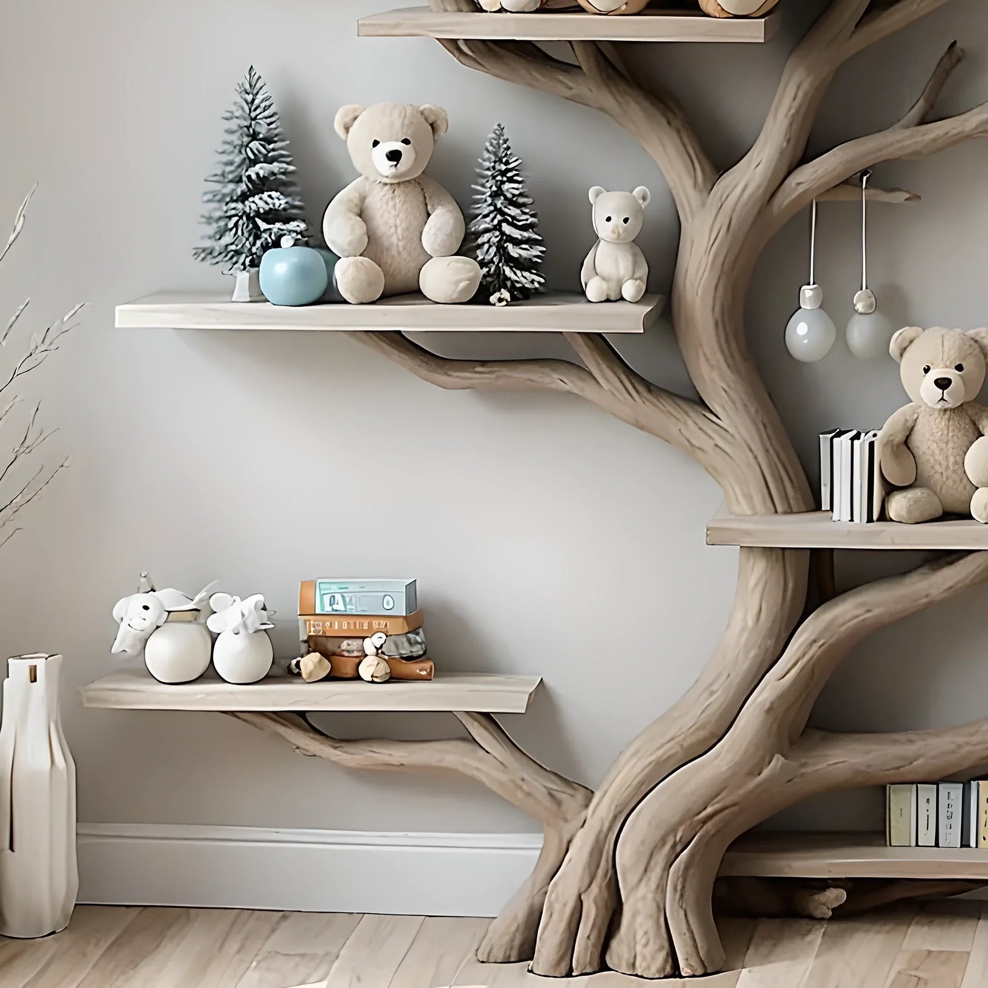 Wall-mounted tree bookshelf - Smart interior solution for children 