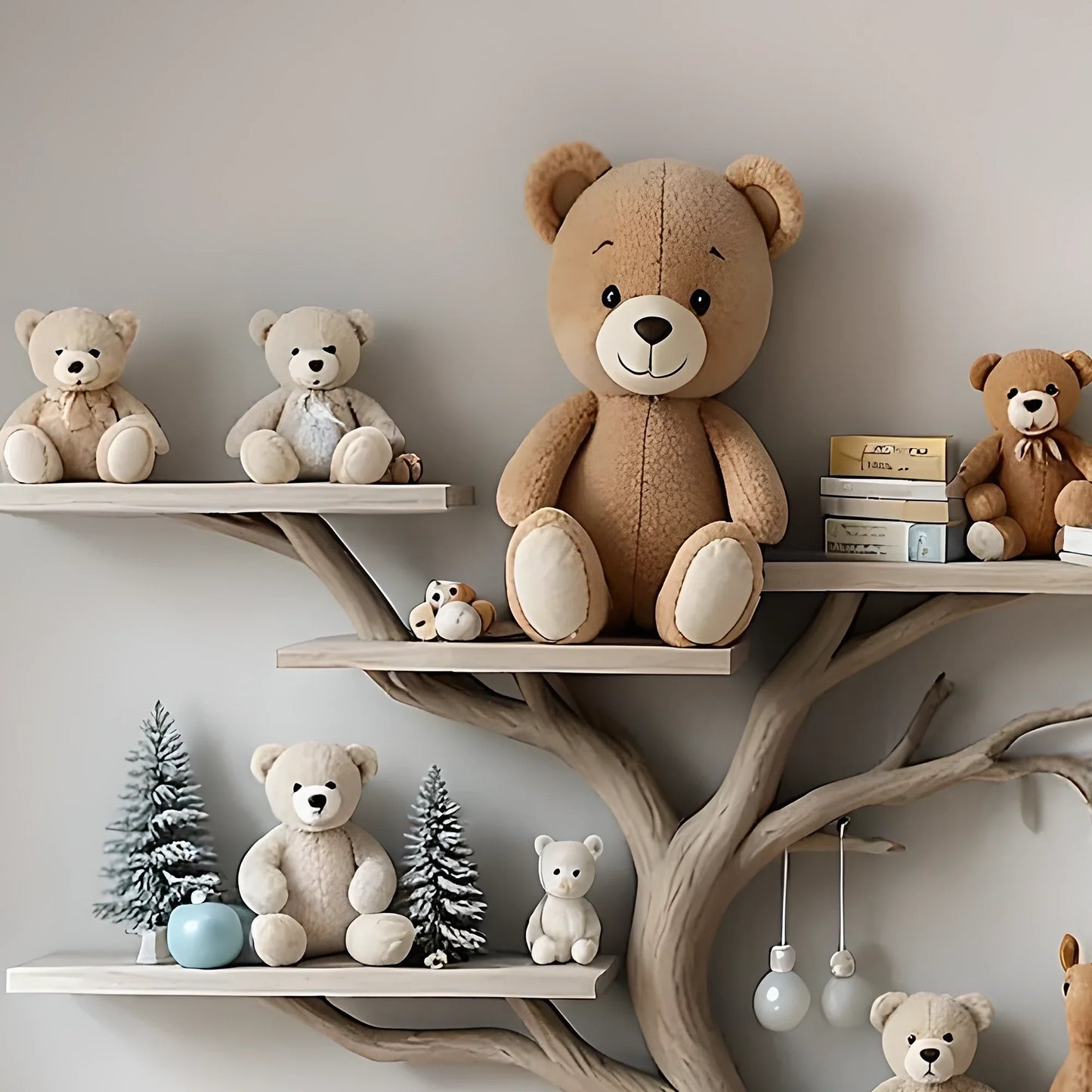 Wall-mounted tree bookshelf - Smart interior solution for children 