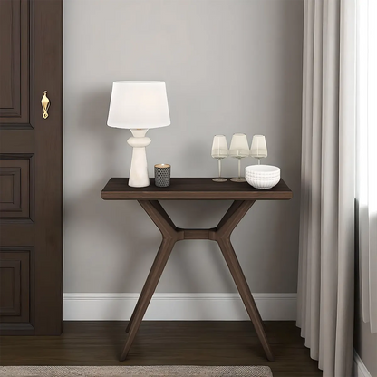 Walnut Console Table – Modern Style, Y-Shaped Legs 