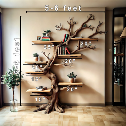 Wooden bookshelf, Natural wood, Children's bookshelf, Decorative library, Farm bookshelf, Preschool bookshelf 
