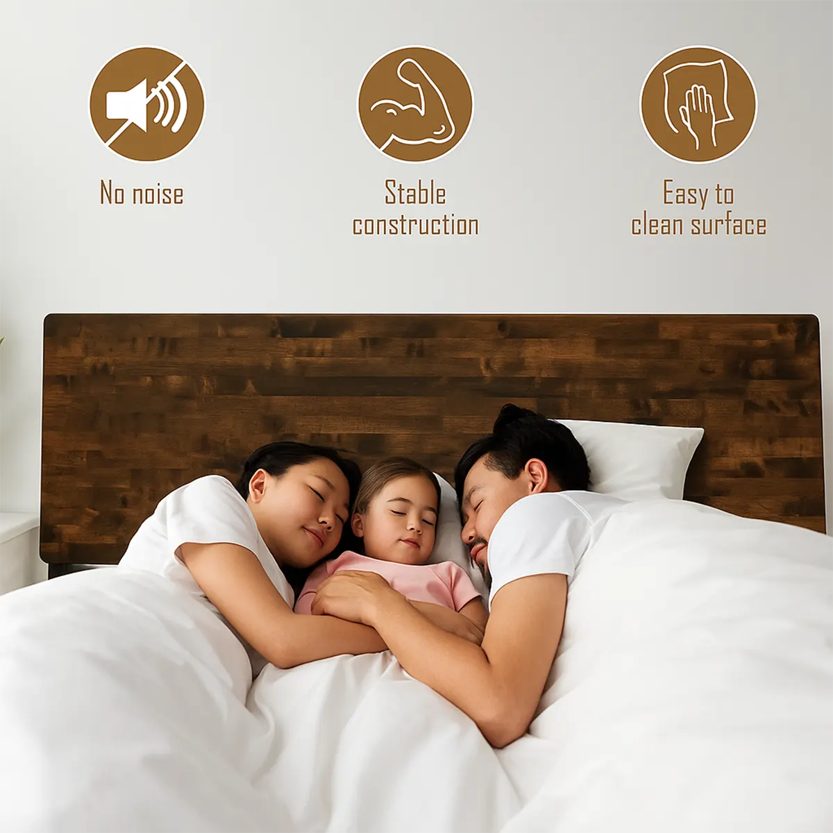 Modern Platform Design Natural Wood Bed – Luxurious & Durable