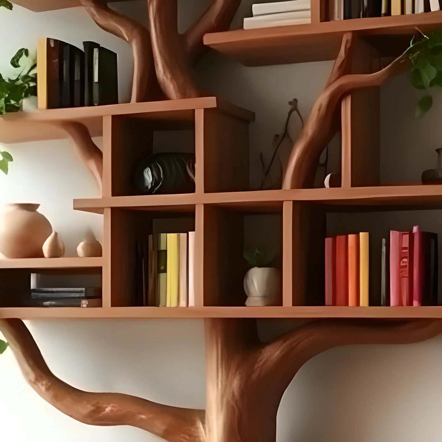 tree branch bookshelf, old driftwood bookshelf 